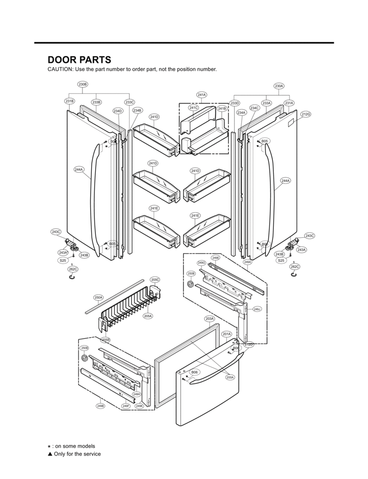 DOOR PARTS Diagram and Parts List for LFC25770SW LFC25770SW /01 LG Refrigerator