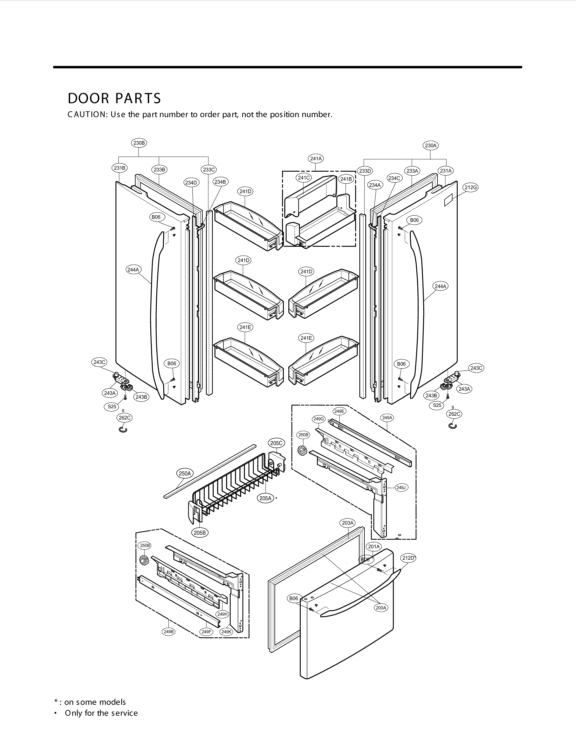 DOOR PARTS Diagram and Parts List for LFC25770ST LFC25770ST /01 LG Refrigerator