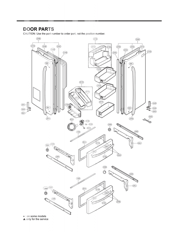 DOOR PARTS Diagram and Parts List for LMX25981ST LMX25981ST /01 LG Refrigerator