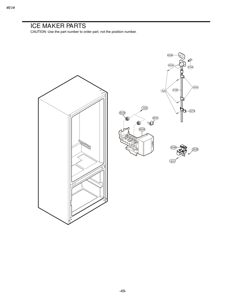 ICE MAKER PARTS Diagram and Parts List for 75082  LG Refrigerator