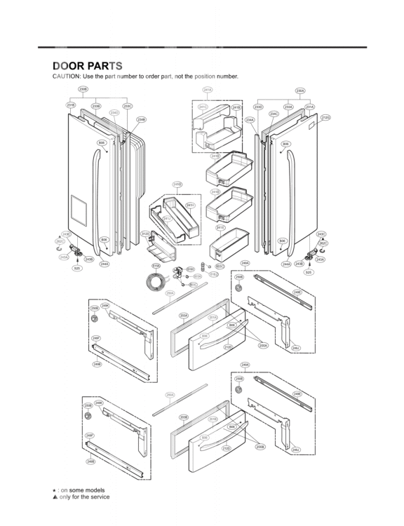 DOOR PARTS Diagram and Parts List for LMX25981ST GR-L25AUSJH LG Refrigerator