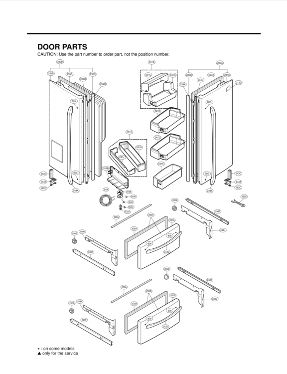 DOOR PARTS Diagram and Parts List for LMX25981SW LMX25981SW /02 LG Refrigerator