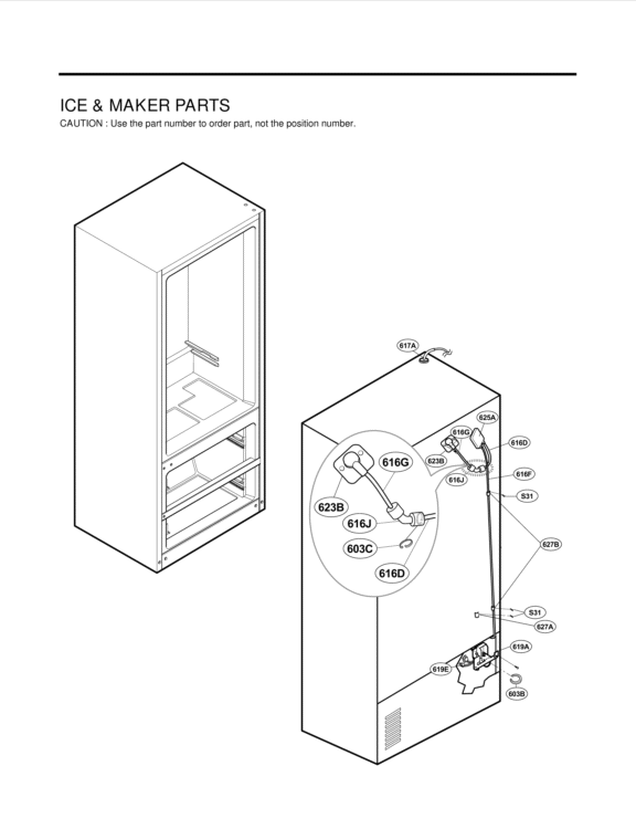 ICE & MAKER PARTS Diagram and Parts List for LMX25981SW LMX25981SW /02 LG Refrigerator