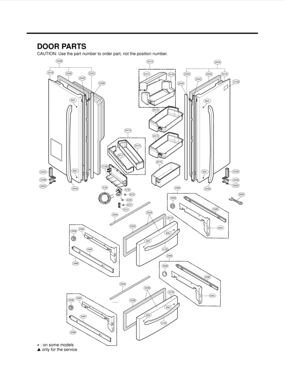 DOOR PARTS Diagram and Parts List for LMX25981ST LMX25981ST /02 LG Refrigerator