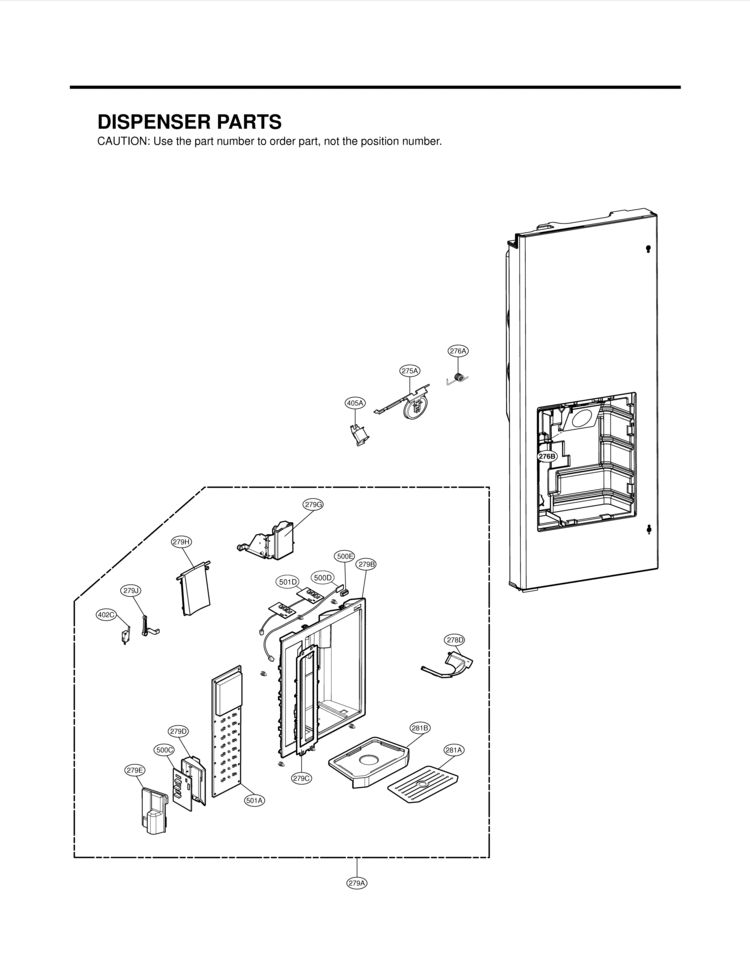 DISPENSER PARTS Diagram and Parts List for LMX21981ST LMX21981ST /02 LG Refrigerator