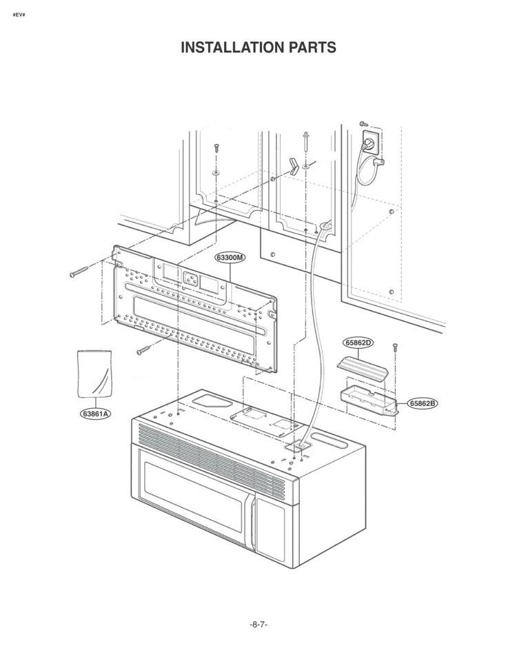 INSTALLATION PARTS Diagram and Parts List for MV-1515B  LG Microwave