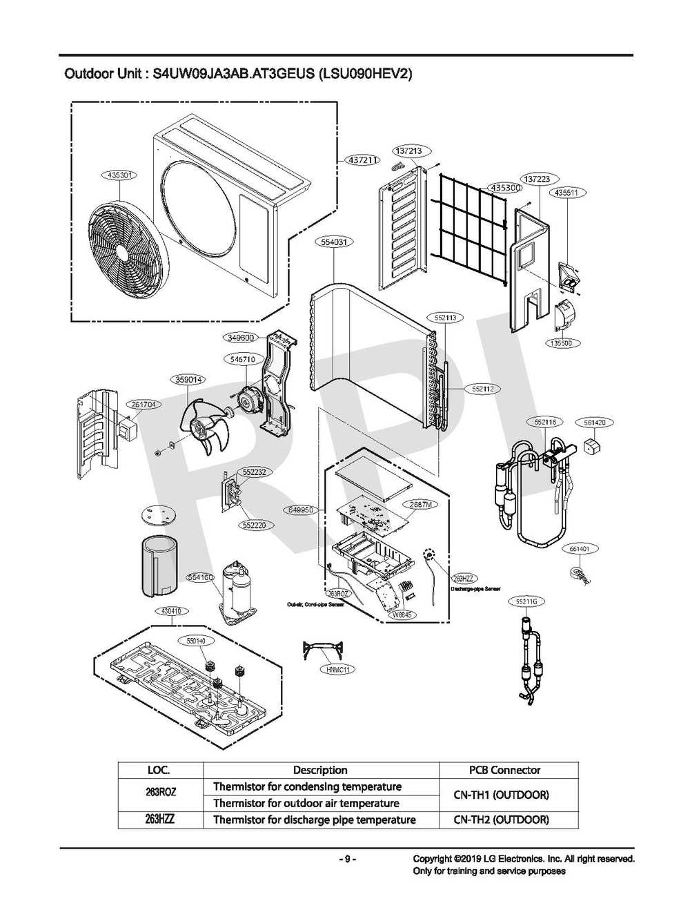 Diagram Diagram and Parts List for LSU090HFV3  LG Air Conditioner