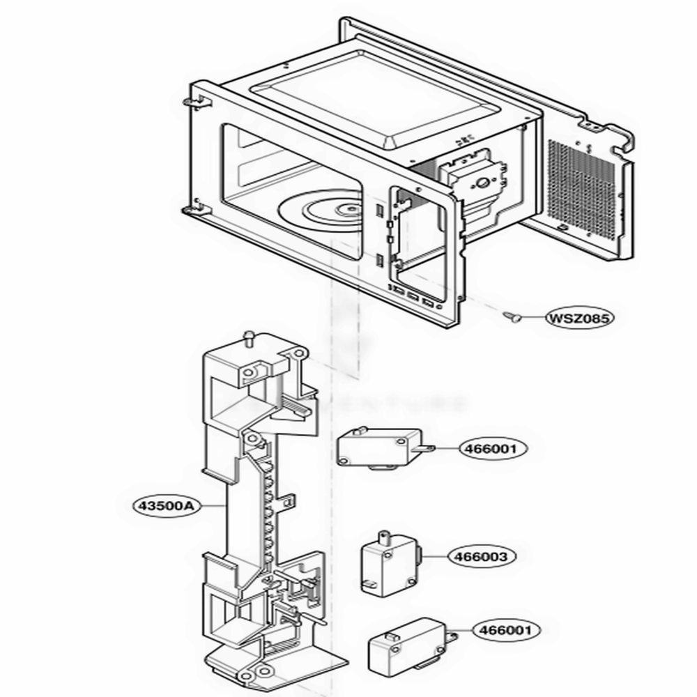 Latch Board Parts Diagram and Parts List for YMT4155SPQ CWHEWPC LG Range