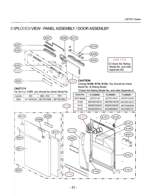 EXPLODED VIEW  SUMP ASSEMBLY Diagram and Parts List for LDF7811ST LDF7811ST /01 LG Dishwasher