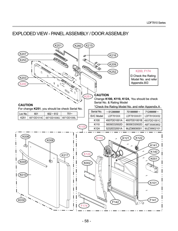 EXPLODED VIEW  SUMP ASSEMBLY Diagram and Parts List for LDF7810ST LDF7810ST /01 LG Dishwasher