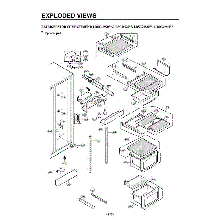 Section 4 Diagram and Parts List for LRSC26922SW ASWCLGB LG Refrigerator