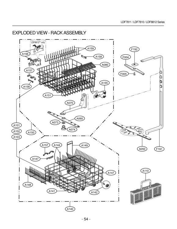 ~                       EXPLODED VIEW  PANEL ASSEM Diagram and Parts List for LDF8812ST LDF8812ST /01 LG Dishwasher
