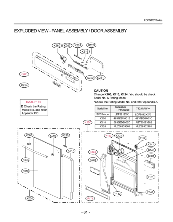 EXPLODED VIEW  SUMP ASSEMBLY Diagram and Parts List for LDF8812ST LDF8812ST /01 LG Dishwasher