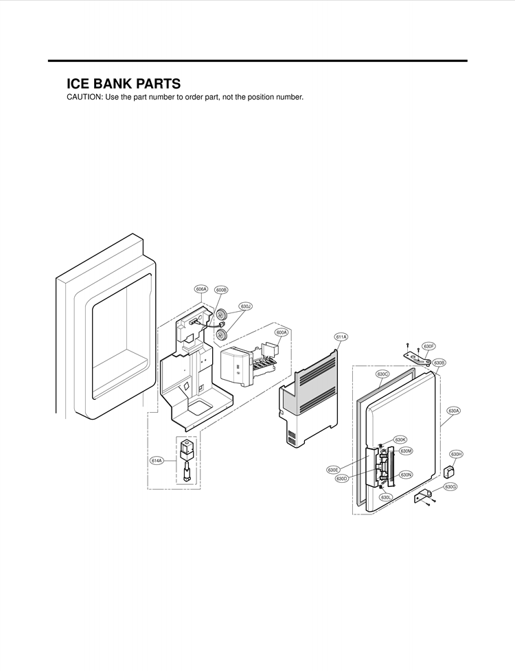 ICE BANK PARTS Diagram and Parts List for LFX21975ST ASTCLGA LG Refrigerator