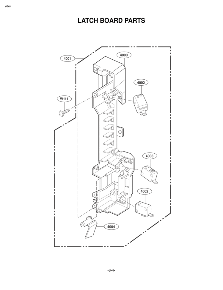 LATCH BOARD PARTS Diagram and Parts List for LMV1925SBQ LMV1925SBQ/01 LG Microwave