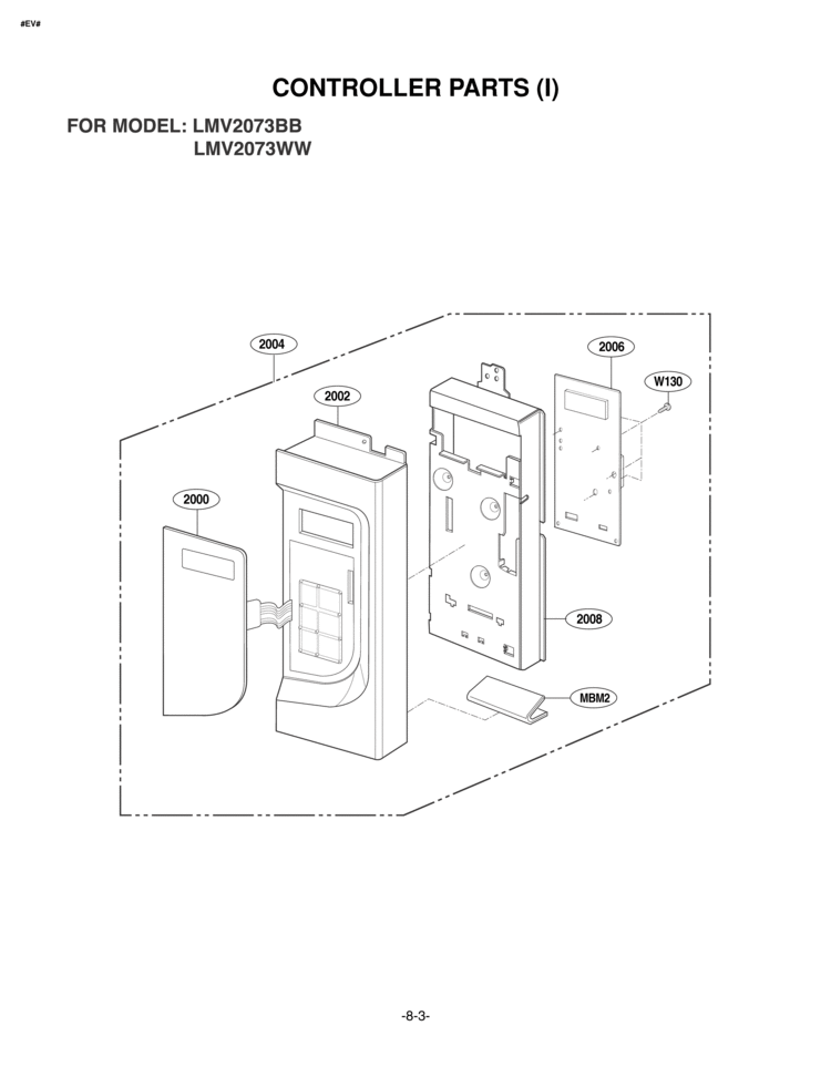 CONTROLLER PARTS I Diagram and Parts List for LMV2073WW LMV2073WW/01 LG Microwave