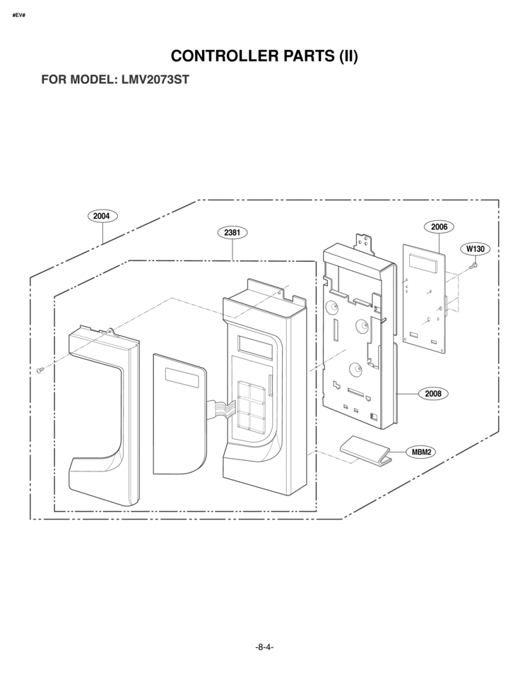 CONTROLLER PARTS II Diagram and Parts List for LMV2073ST  LG Microwave