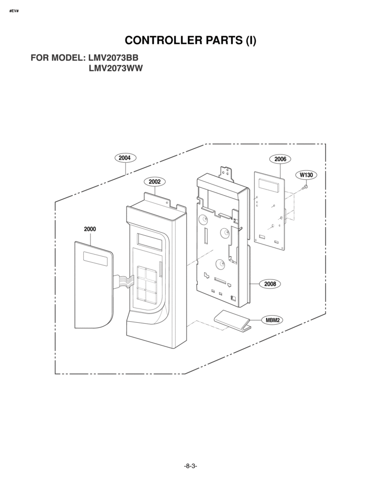 CONTROLLER PARTS I Diagram and Parts List for LMV2073BB  LG Microwave