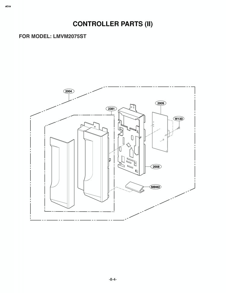 CONTROLLER PARTS II Diagram and Parts List for LMVM2075ST ASBELGA LG Microwave