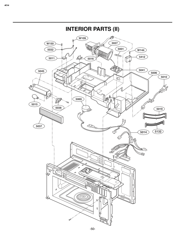 INTERIOR PARTS II Diagram and Parts List for LMVM2055SB  LG Microwave