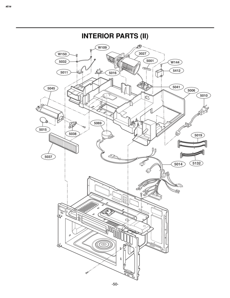 INTERIOR PARTS II Diagram and Parts List for LMVM2055ST  LG Microwave