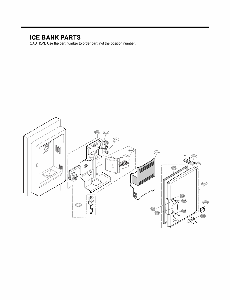ICE BANK PARTS Diagram and Parts List for LFX25950SW ASWCLGA LG Refrigerator