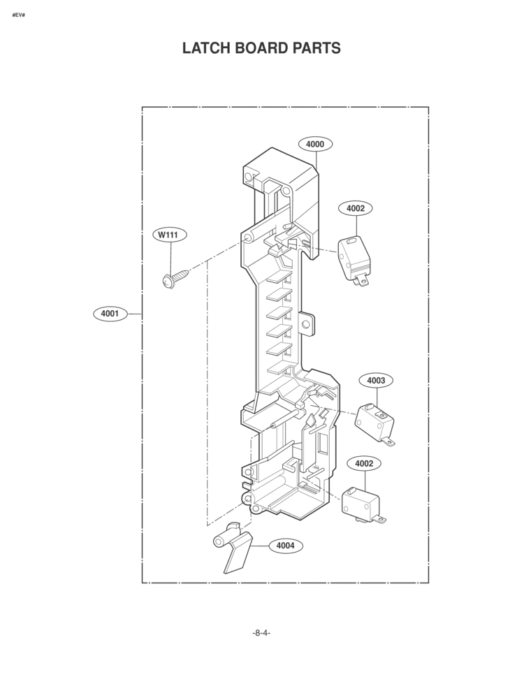 LATCH BOARD PARTS Diagram and Parts List for LMV1625W  LG Microwave