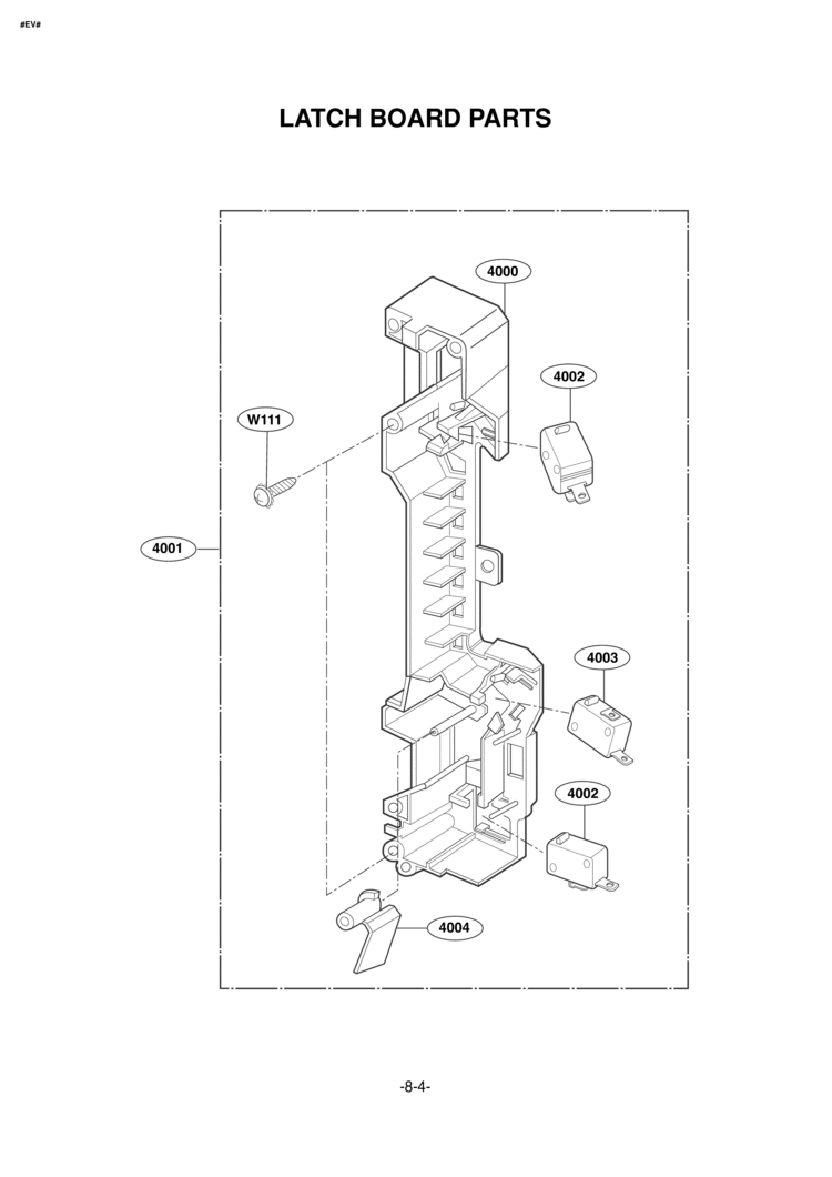 LATCH BOARD PARTS Diagram and Parts List for LMV1635SBQ  LG Microwave