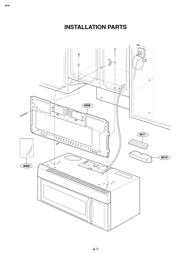 INSTALLATION PARTS Diagram and Parts List for LMV1635SBQ  LG Microwave