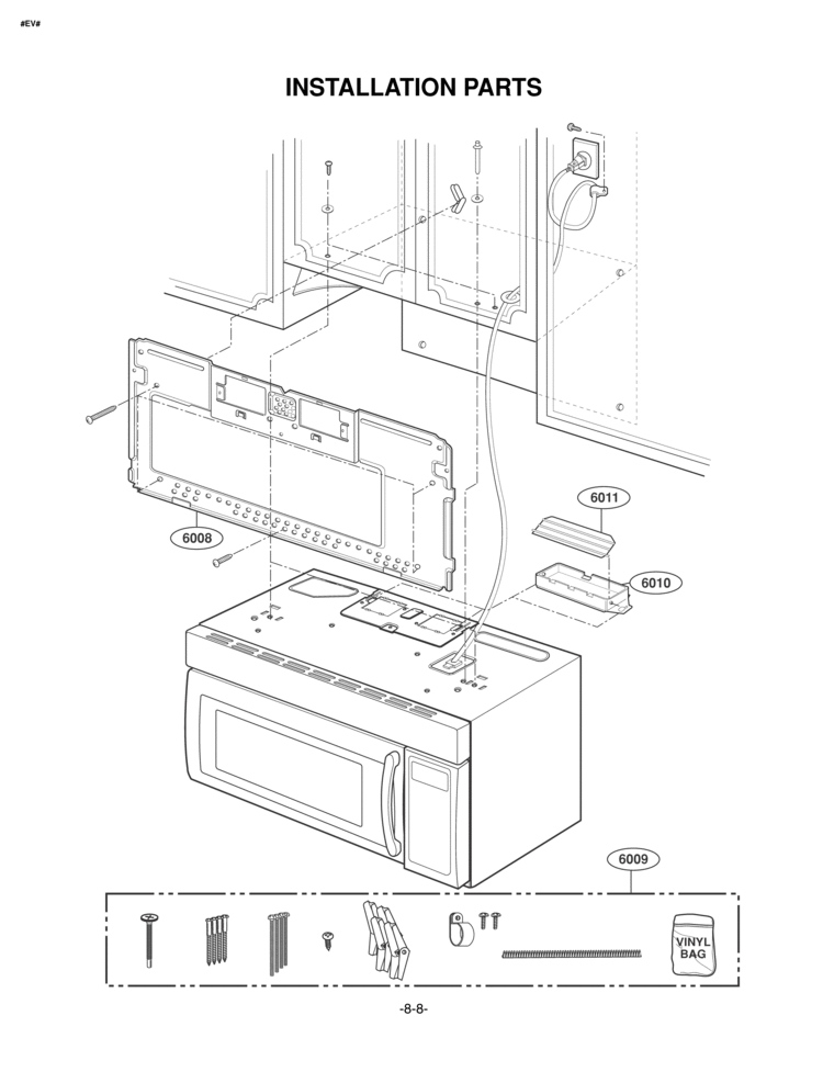 INSTALLATION PARTS Diagram and Parts List for LMV1976ST  LG Microwave
