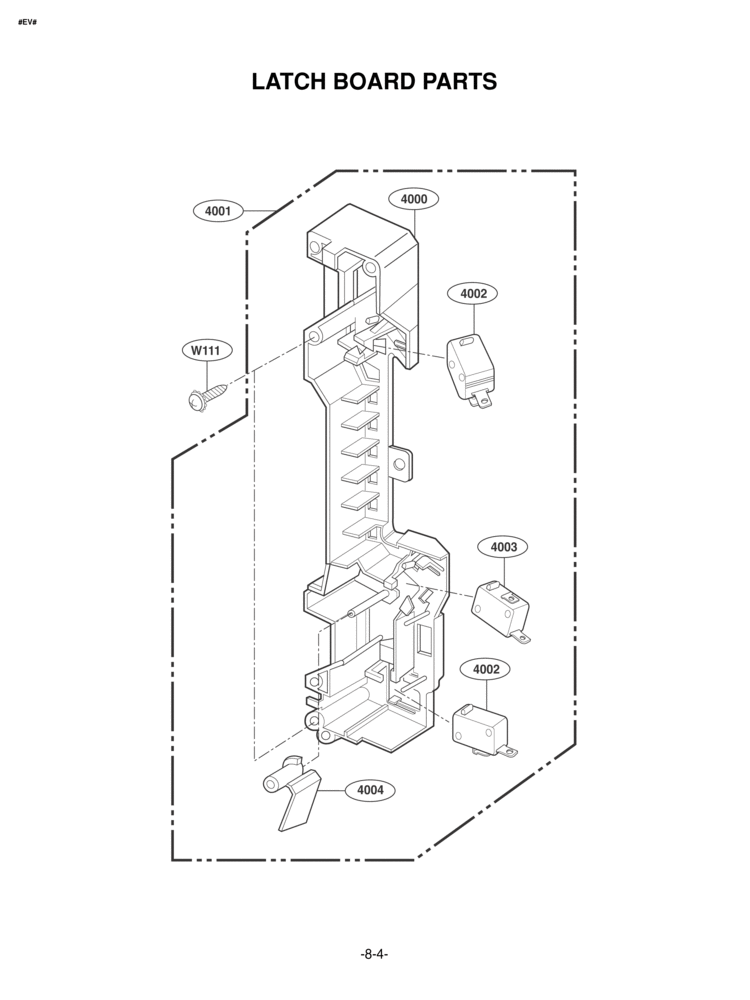 LATCH BOARD PARTS Diagram and Parts List for LMV1825SBQ  LG Microwave