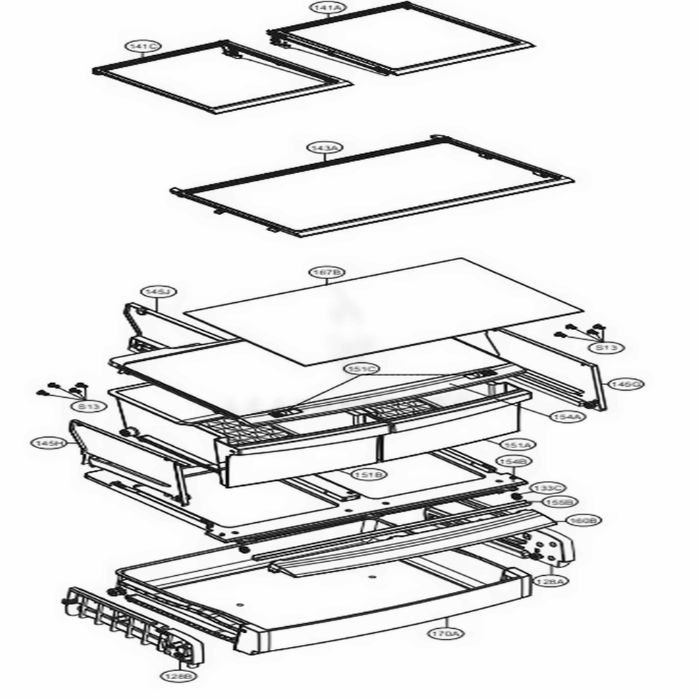 Refrigerator Parts Diagram and Parts List for 79022 ASWCSE1 LG Refrigerator
