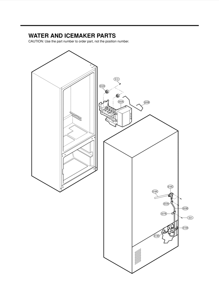 WATER AND ICEMAKER PARTS Diagram and Parts List for LFC25770ST LFC25770ST /03 LG Refrigerator