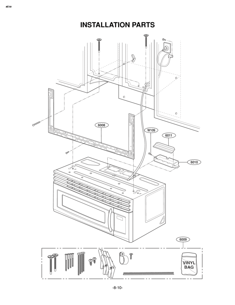 INSTALLATION PARTS Diagram and Parts List for LMV1650ST LMV1650ST/01 LG Microwave