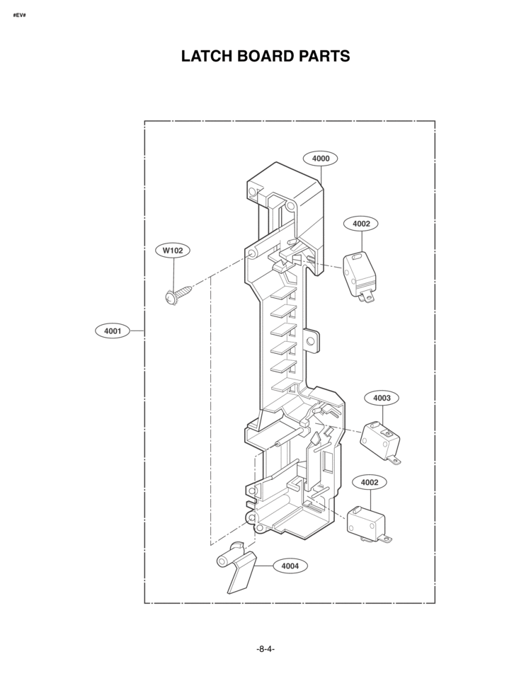 LATCH BOARD PARTS Diagram and Parts List for LMV1650SB  LG Microwave