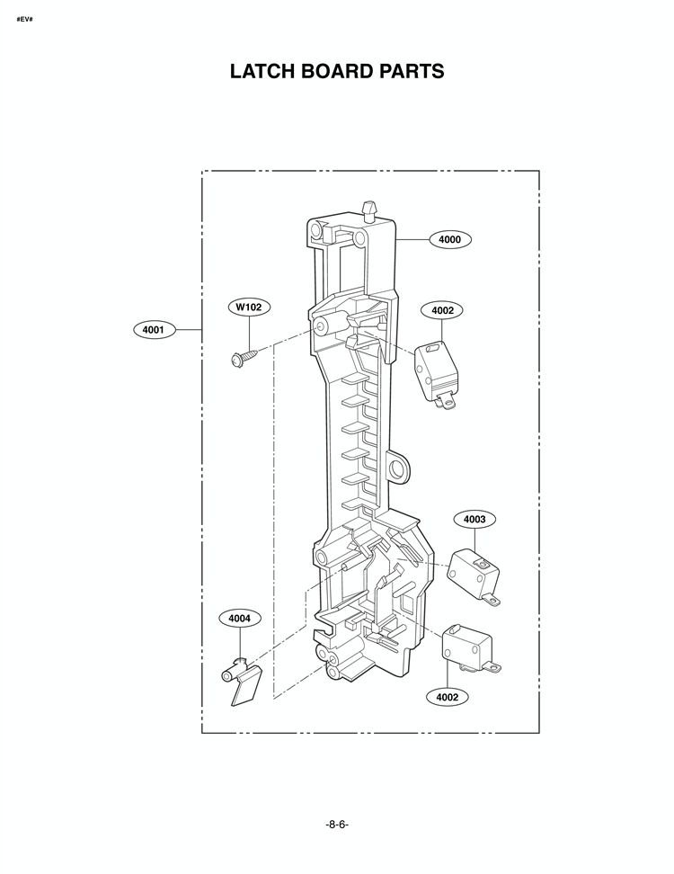 LATCH BOARD PARTS Diagram and Parts List for LMV2083SB LMV2083SB/01 LG Microwave