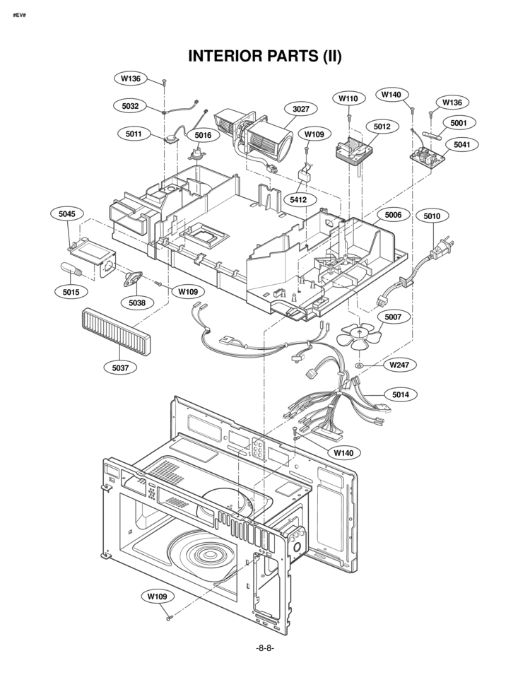 INTERIOR PARTS II Diagram and Parts List for LMV2083ST LMV2083ST/01 LG Microwave