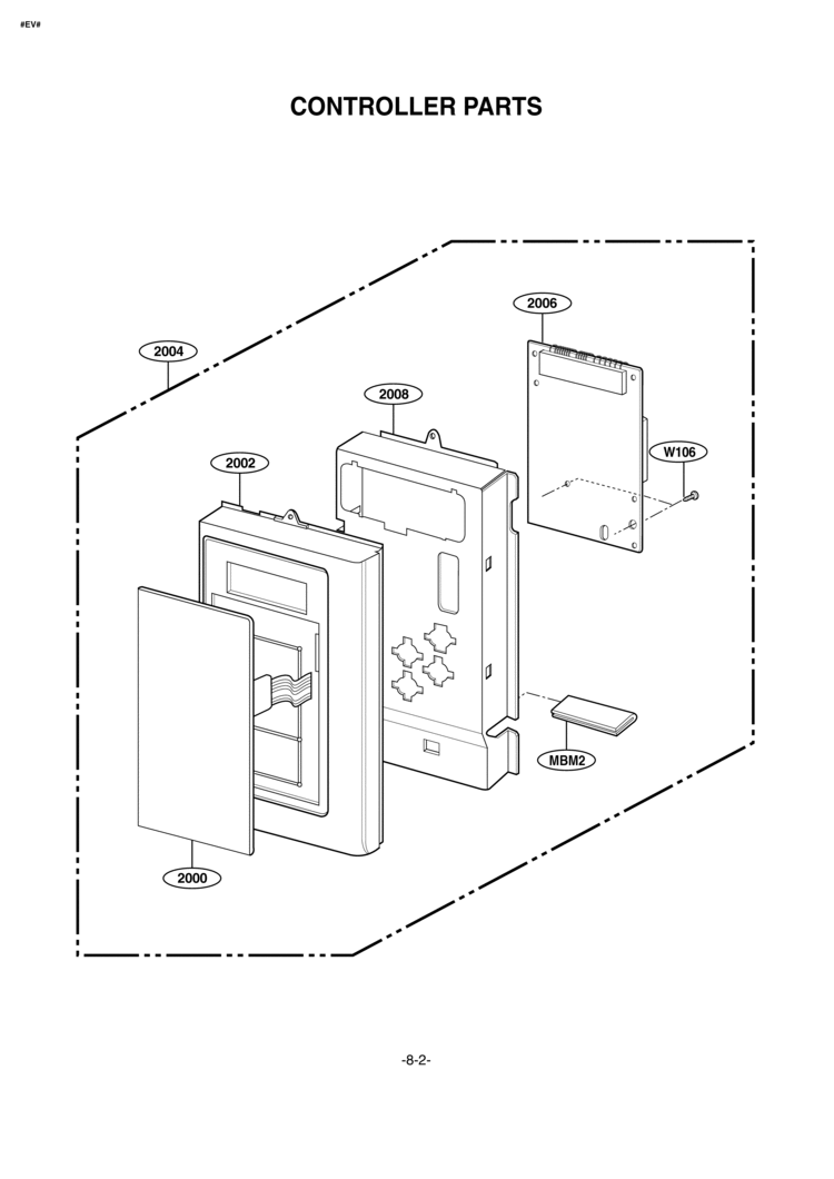 CONTROLLER PARTS Diagram and Parts List for MV1502B MV1502B/01 LG Microwave