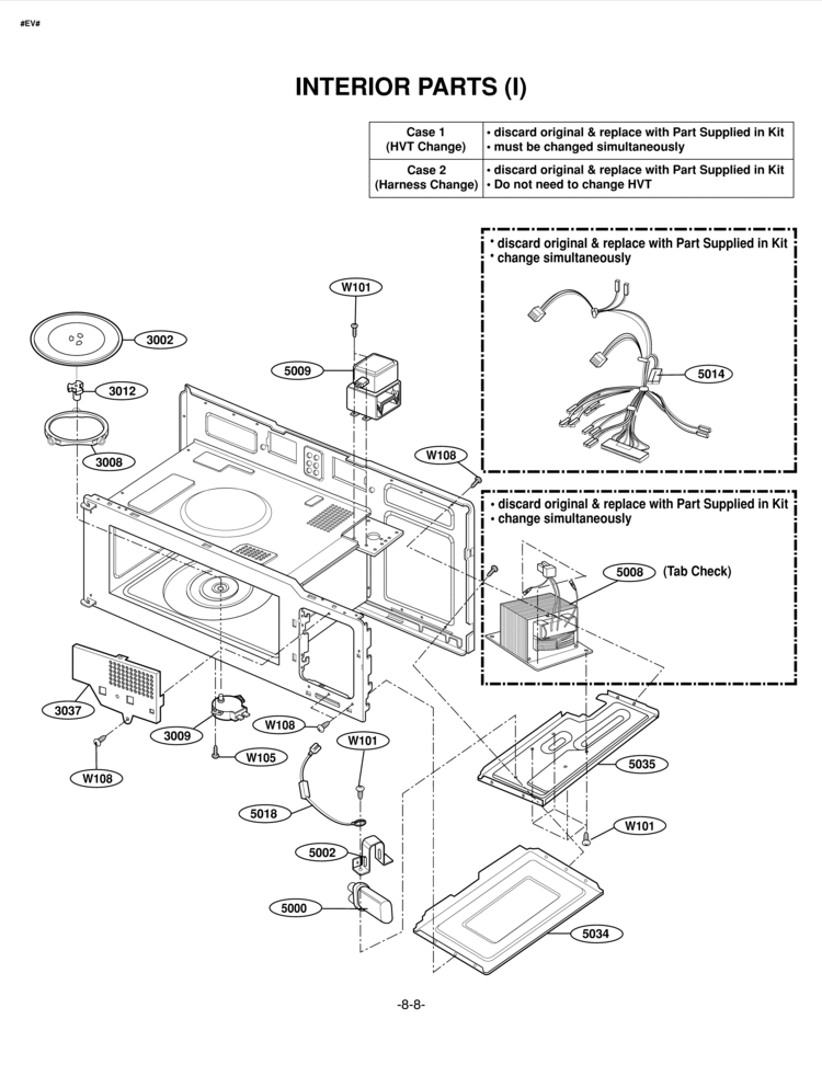 INTERIOR PARTS I Diagram and Parts List for LMV1630ST  LG Microwave