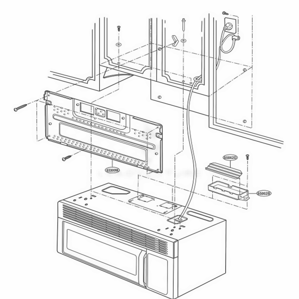Installation Parts Diagram and Parts List for MV1340T WHEGSC LG Wall Oven