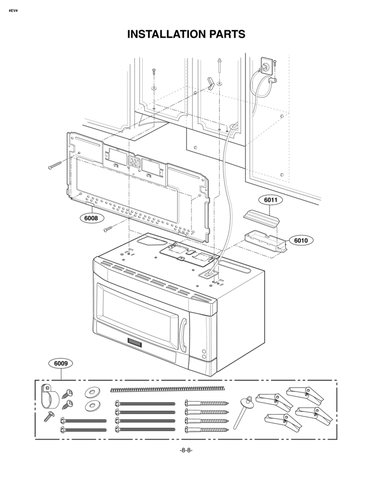 INSTALLATION PARTS Diagram and Parts List for LMVM1955SBQ  LG Microwave