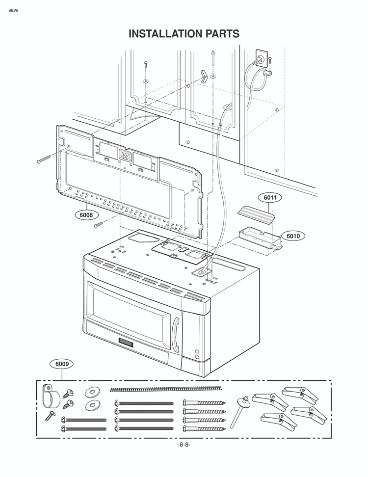 INSTALLATION PARTS Diagram and Parts List for LMVM1945T  LG Microwave