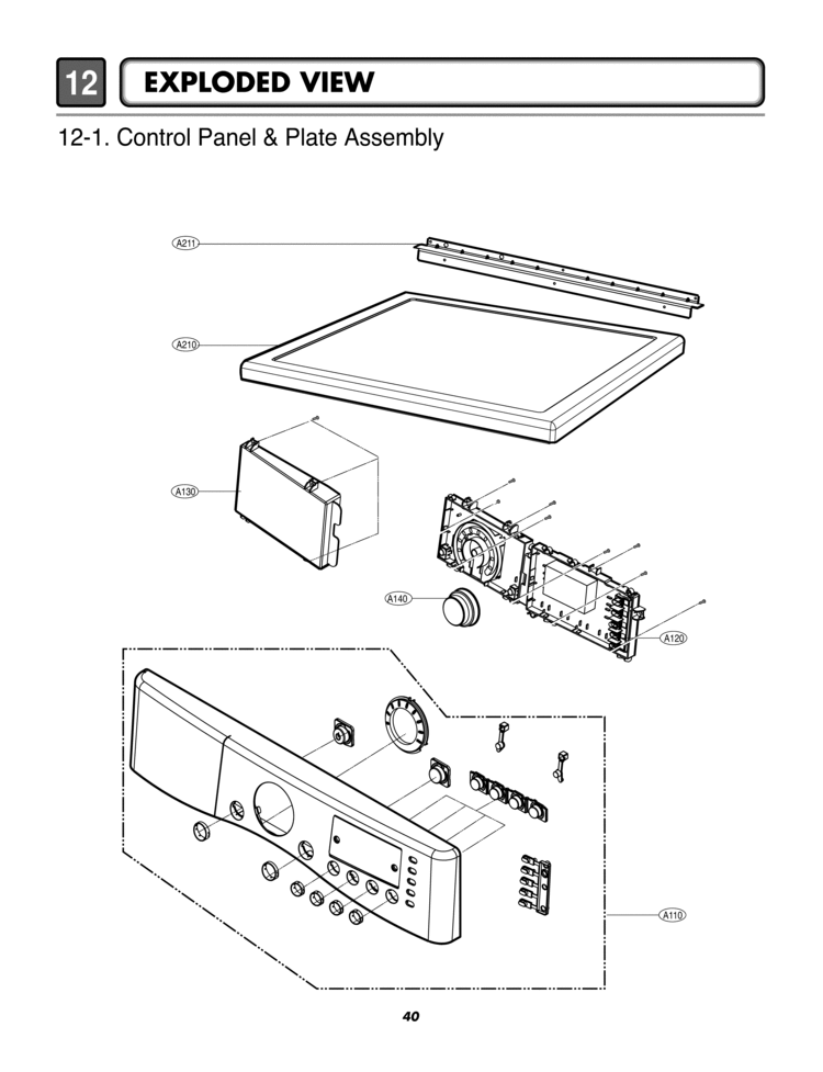 EXPLODED VIEW   Control Panel & Plate Assembly Diagram and Parts List for DLG2702V ASSEEUS LG Dryer