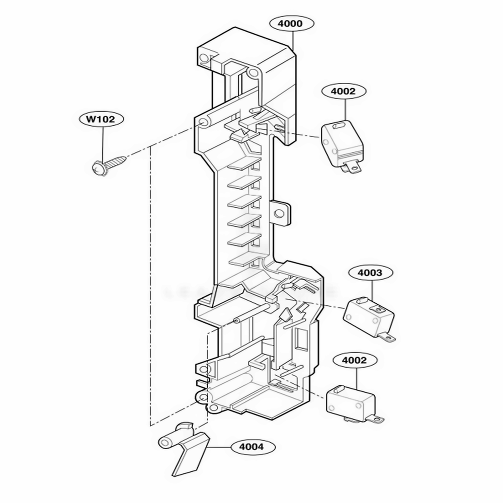 Latch Board Parts Diagram and Parts List for JVM1533WD CWHEGEU LG Wall Oven