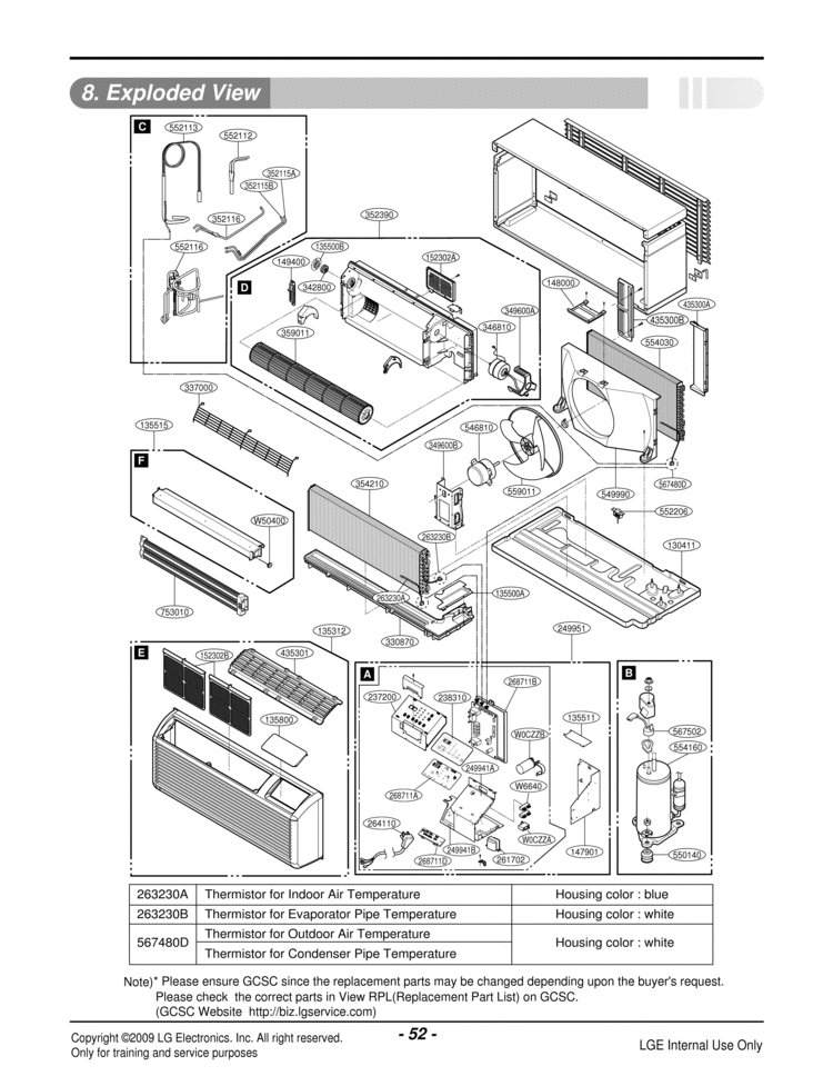 Air Conditioner Exploded View 1 Diagram and Parts List for LP120HSD-Y8  LG Air Conditioner