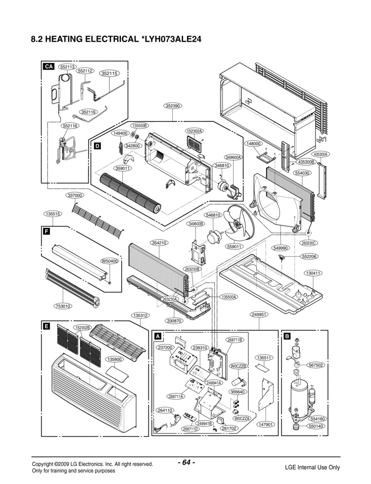Air Conditioner Exploded View 1 Diagram and Parts List for LP070HED  LG Air Conditioner