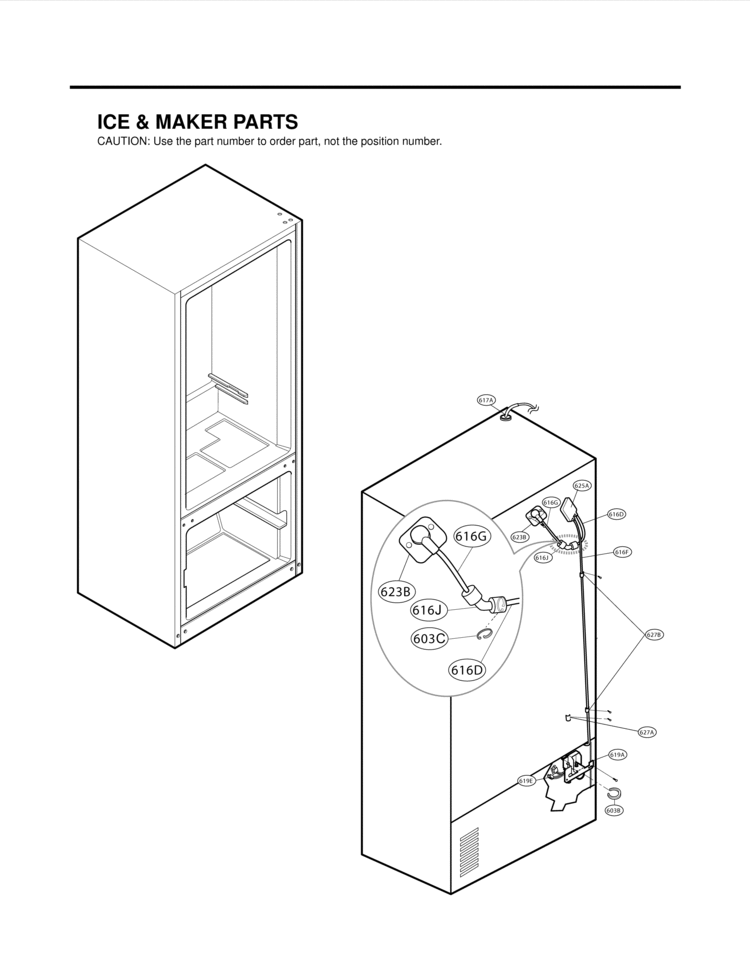 ICE & MAKER PARTS Diagram and Parts List for LFX25975SW LFX25975SW /01 LG Refrigerator