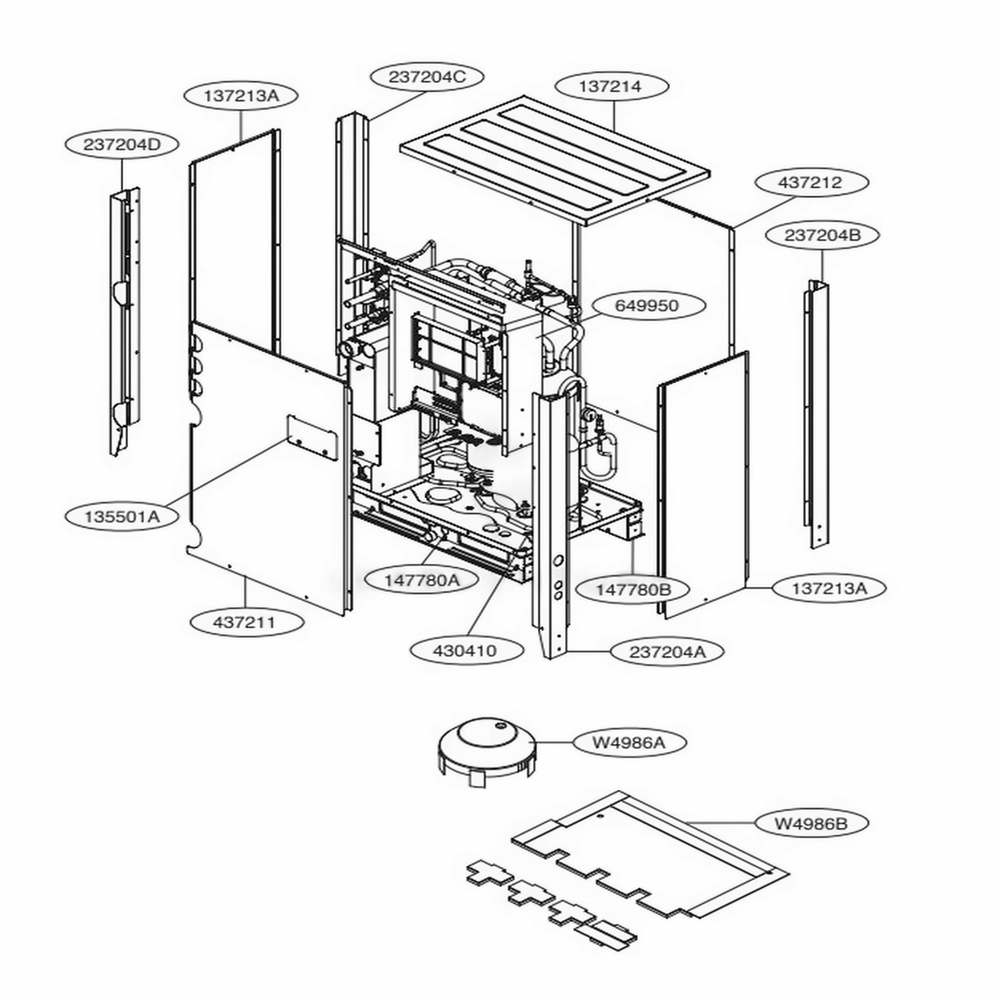 Pannel Part Diagram and Parts List for ARWN121DAS4 AWGBLUS LG Air Conditioner