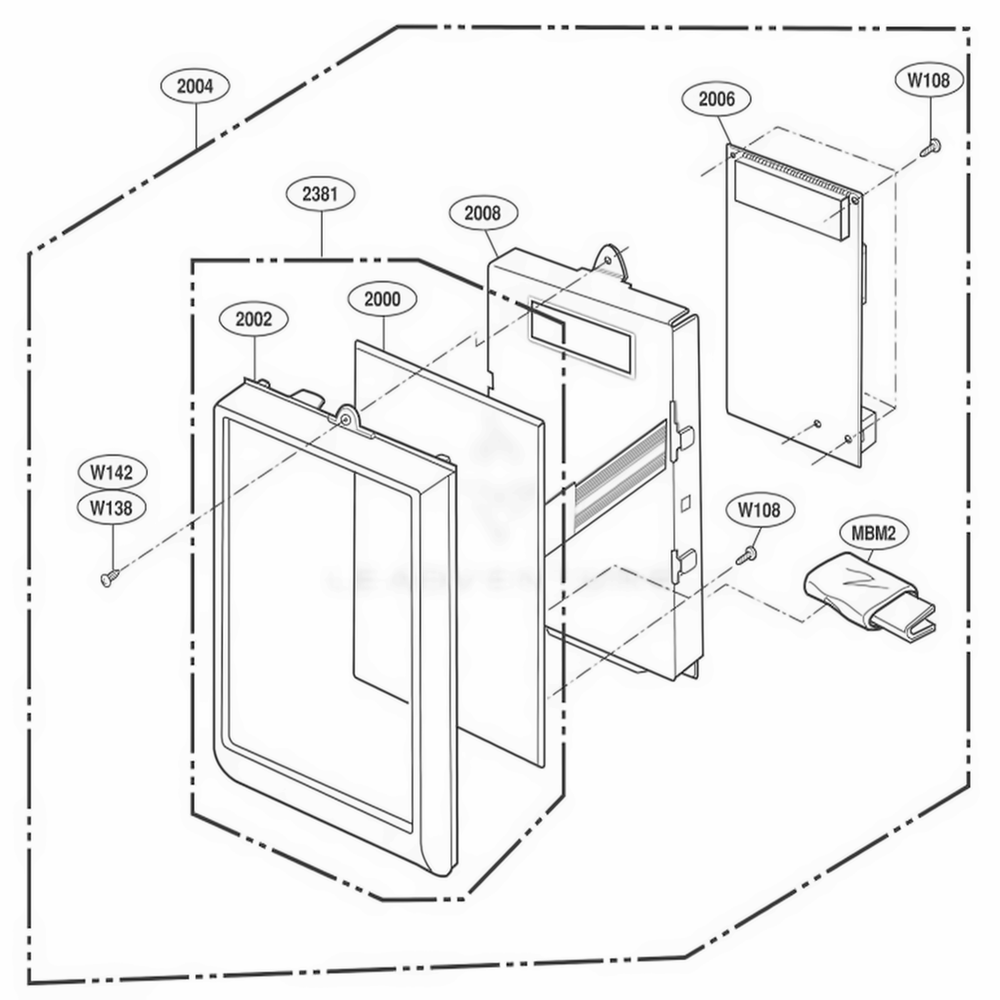 Control Parts Diagram and Parts List for KHMC107EBL AB2EKAD LG Wall Oven