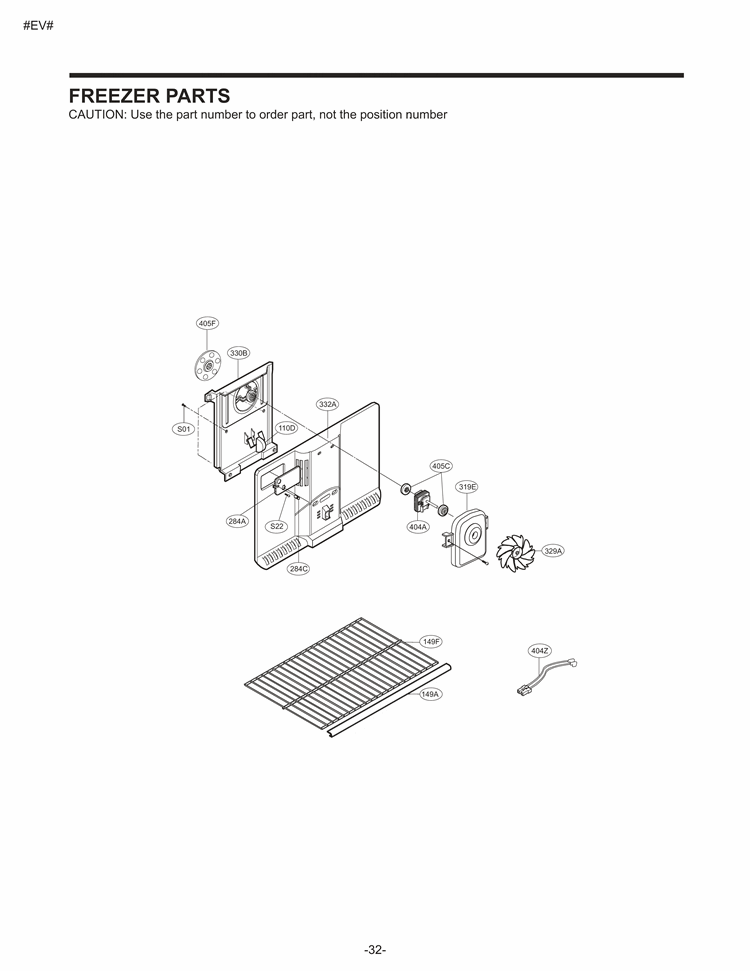 FREEZER PARTS Diagram and Parts List for LTC22350ST  LG Refrigerator